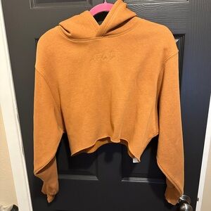 Orange Cropped Hoodie